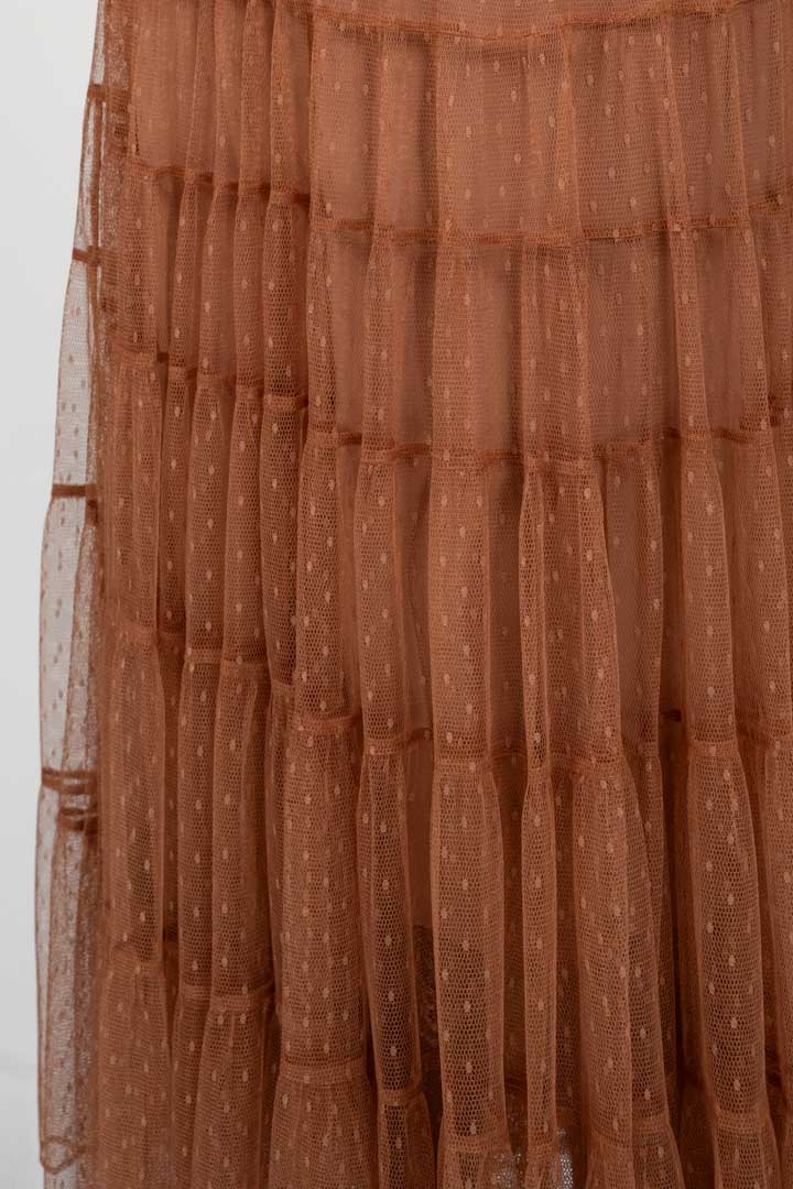 Gonna  in Tulle Plumetis  Color Ruggine - Twinset
