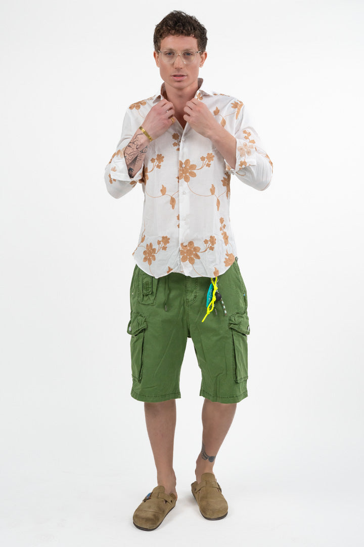 Camicia in Lino con Ricami Floreali - Bottega Artigiana