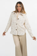 Giacca Oversize in Tweed Panna con Paillettes Dégradé - Emme Marella