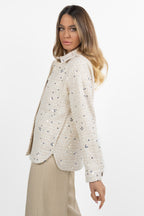 Giacca Oversize in Tweed Panna con Paillettes Dégradé - Emme Marella
