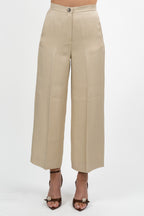Pantaloni Wide-Leg misto lino Beige Sabbia - Emme Marella
