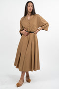 Abito Chemisier Midi in Cotone Strutturato cammello - Weekend Max Mara