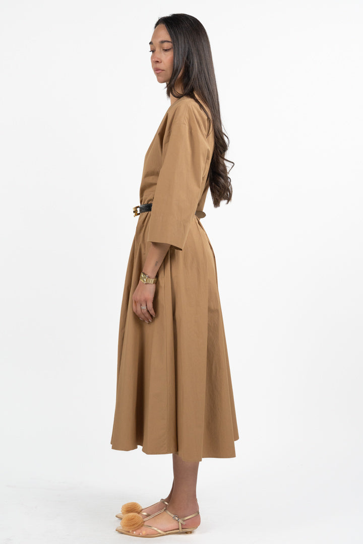 Abito Chemisier Midi in Cotone Strutturato cammello - Weekend Max Mara