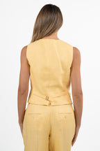 Gilet Sartoriale in Lino – Giallo - Weekend Max Mara