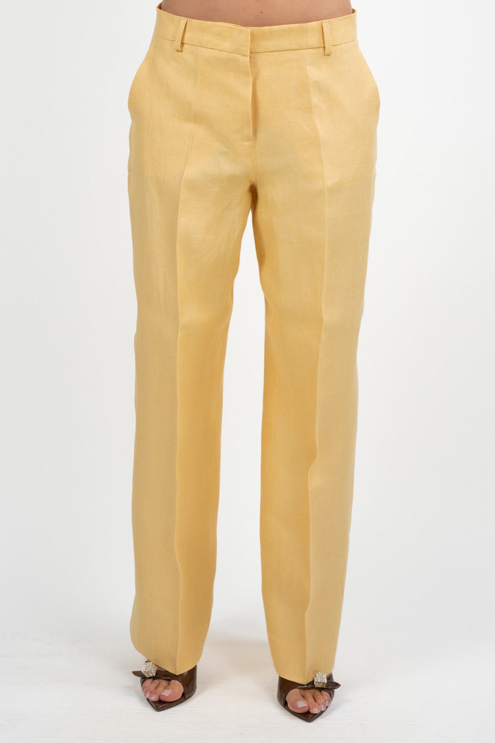 Pantalone Sartoriale in Lino – Giallo - Weekend Max Mara