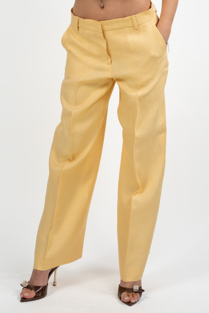 Pantalone Sartoriale in Lino – Giallo - Weekend Max Mara