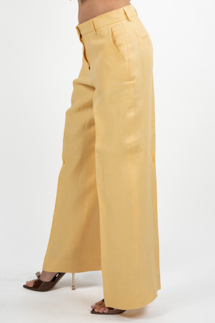Pantalone Sartoriale in Lino – Giallo - Weekend Max Mara