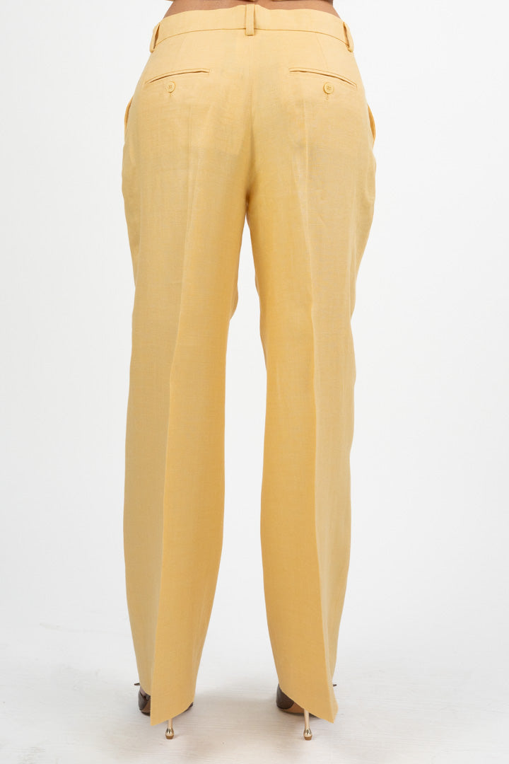 Pantalone Sartoriale in Lino – Giallo - Weekend Max Mara