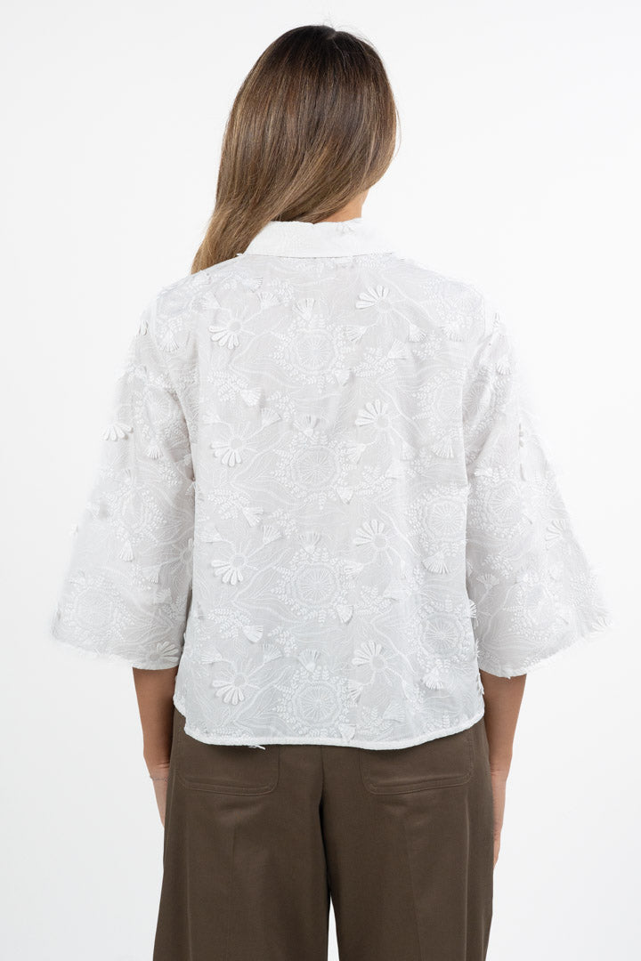 Camicia con lavorazioni bianco ottico - Emme Marella