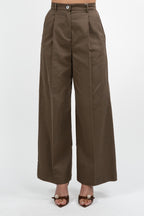 Pantalone a Palazzo con Pinces marrone - Emme Marella
