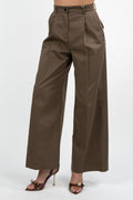 Pantalone a Palazzo con Pinces marrone - Emme Marella