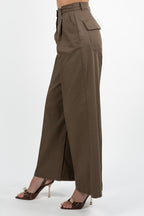 Pantalone a Palazzo con Pinces marrone - Emme Marella