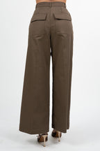 Pantalone a Palazzo con Pinces marrone - Emme Marella