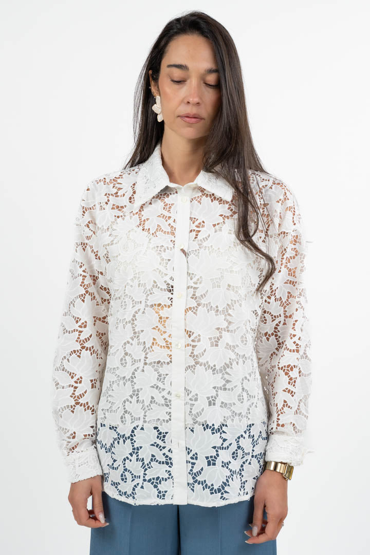 Camicia in Pizzo Macramè bianco - Penny Black