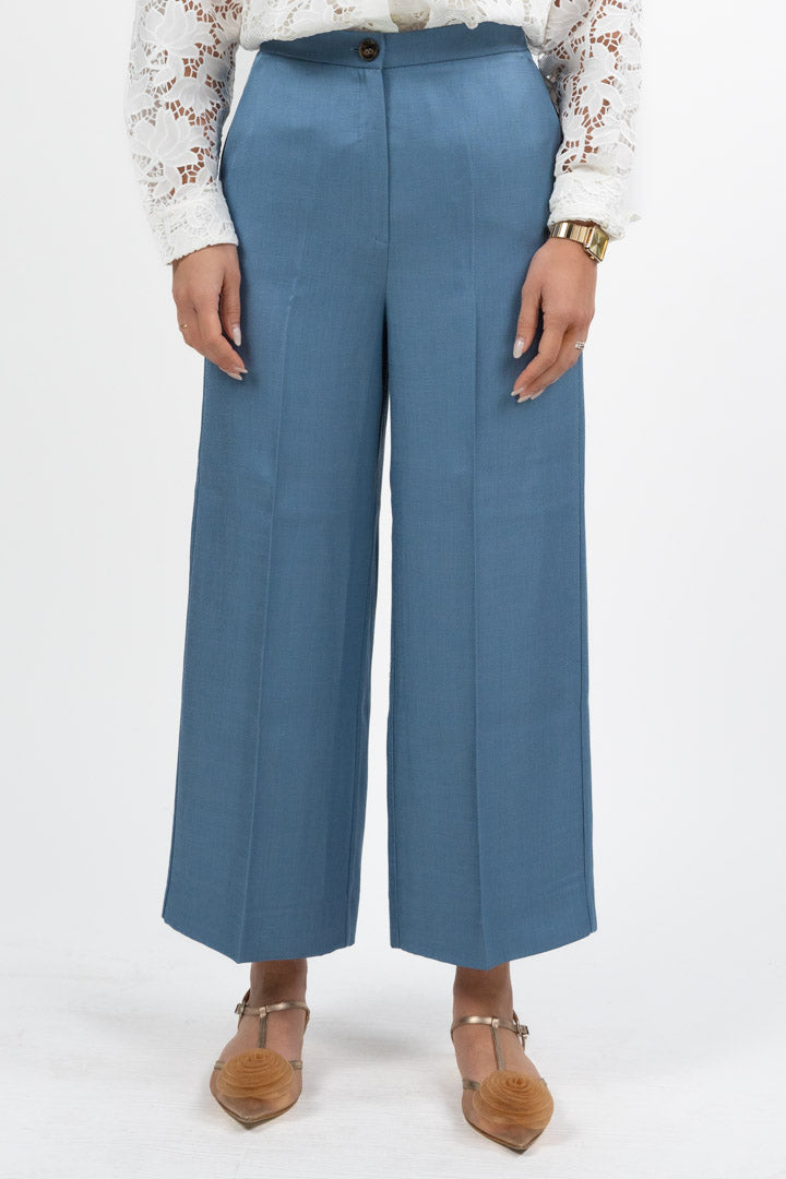 Pantaloni Wide-Leg misto lino carta da zucchero - Emme Marella
