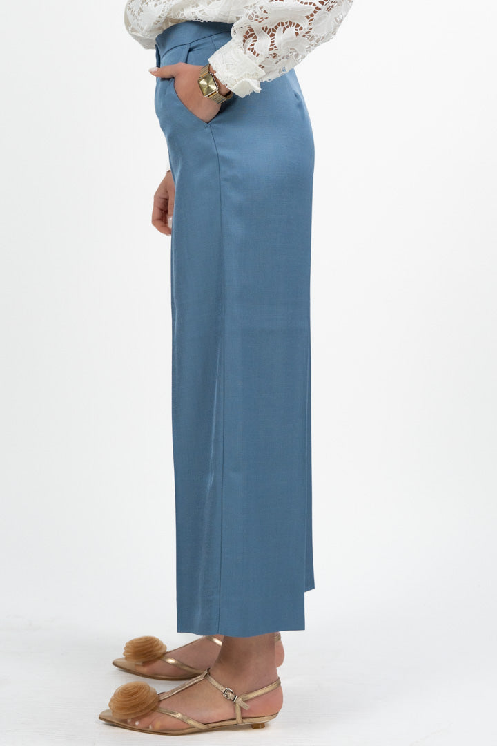 Pantaloni Wide-Leg misto lino carta da zucchero - Emme Marella