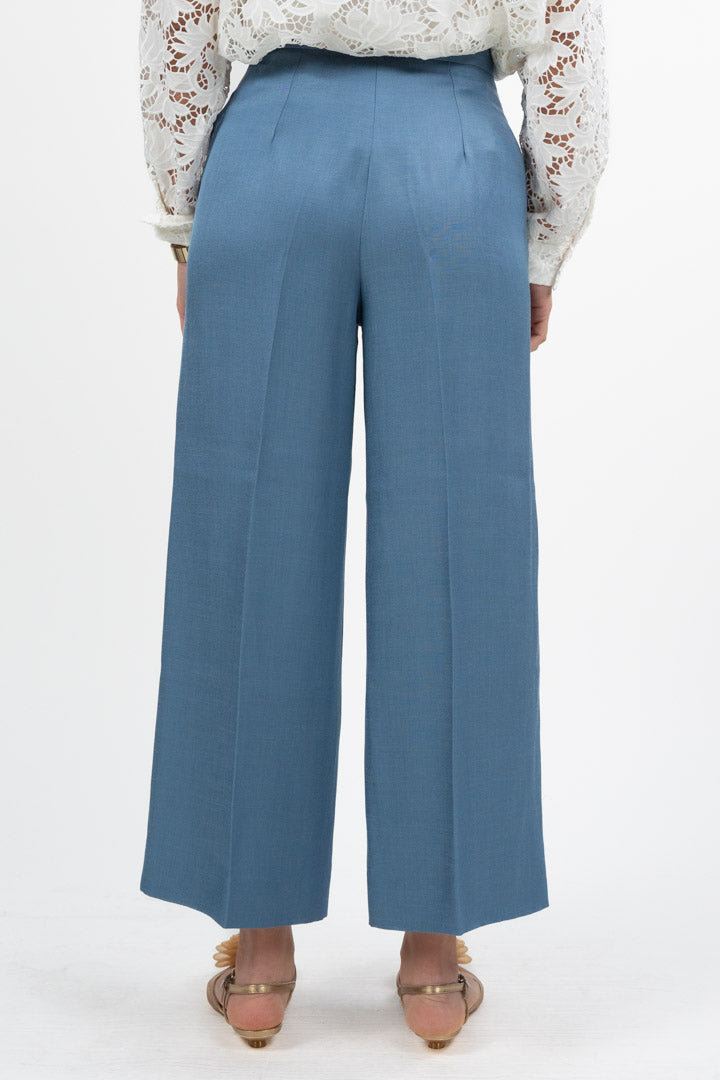 Pantaloni Wide-Leg misto lino carta da zucchero - Emme Marella