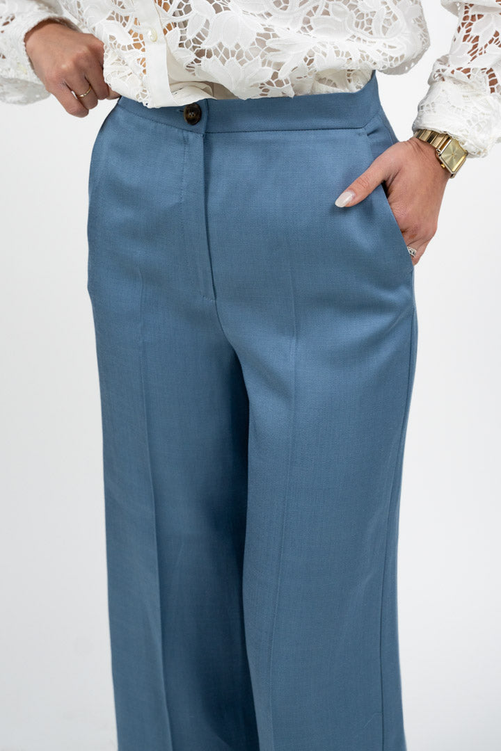 Pantaloni Wide-Leg misto lino carta da zucchero - Emme Marella