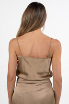 Top Sottogiacca in Satin sabbia - Penny Black