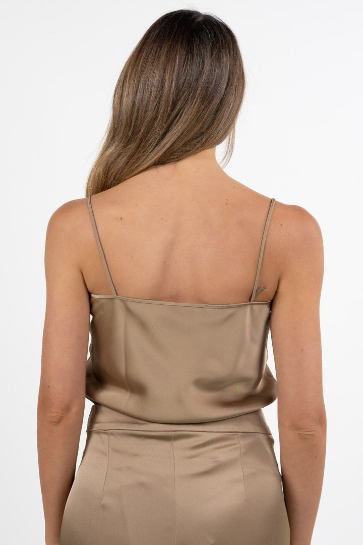 Top Sottogiacca in Satin sabbia - Penny Black