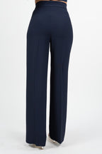 Set Due Pezzi Elegante: Top Bustier e Pantalone Palazzo - Blu Notte - Emme Marella