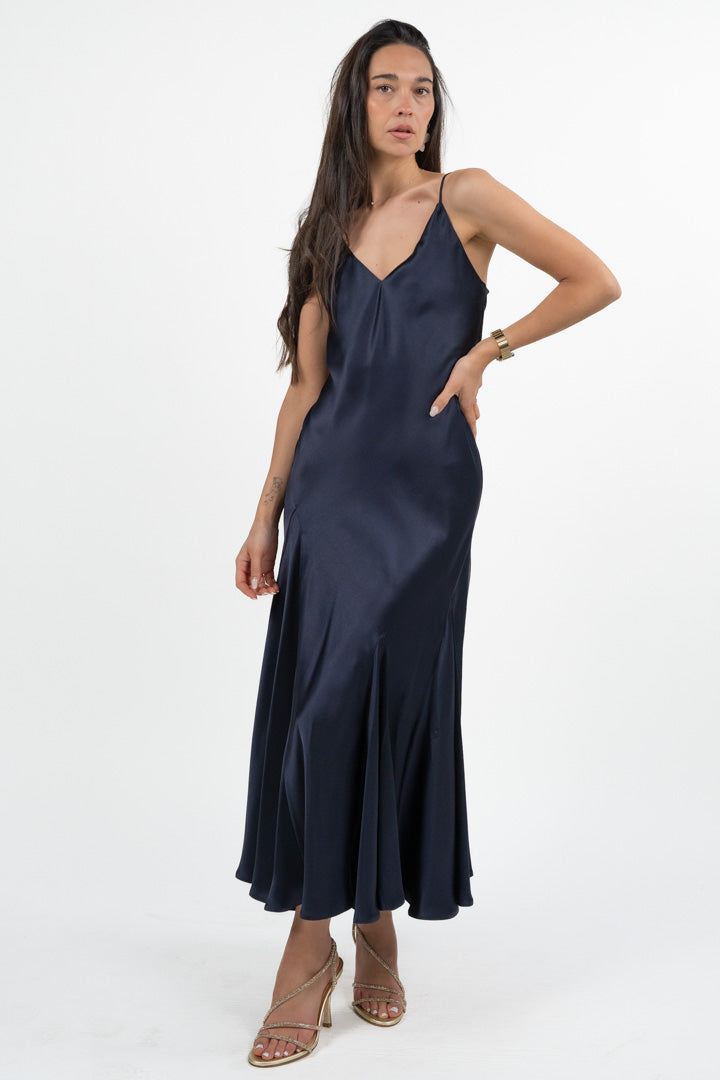 Abito Satin Slip Dress blu notte - Marella
