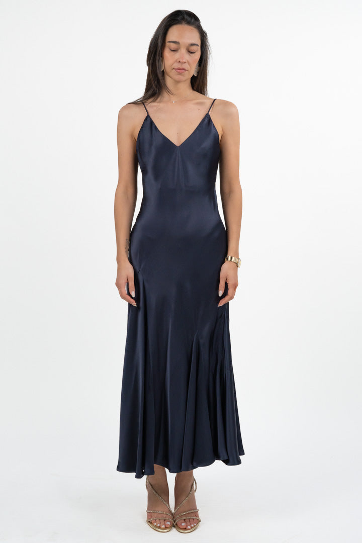 Abito Satin Slip Dress blu notte - Marella