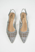 Décolleté Slingback Intrecciata argento - Ovye'