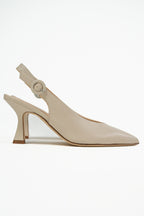Slingback a Punta in Vera Pelle panna - Berti Mode Collection