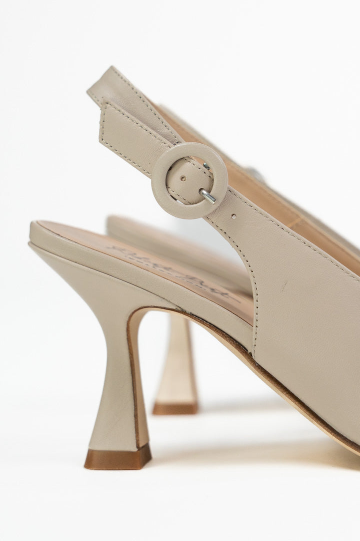 Slingback a Punta in Vera Pelle panna - Berti Mode Collection