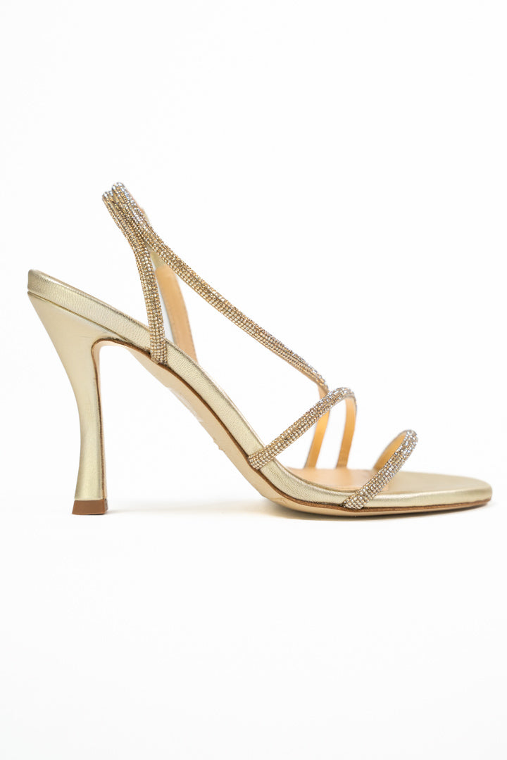 Sandalo Gioiello con Listini Strass - Oro - Berti Mode Collection