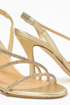 Sandalo Gioiello con Listini Strass - Oro - Berti Mode Collection