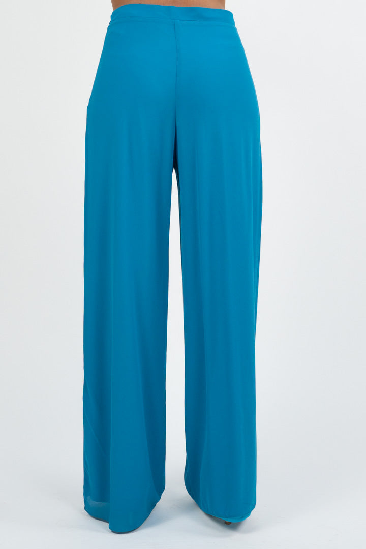 Completo Elegante con Blusa e Pantalone Palazzo turchese - Solo Gioie