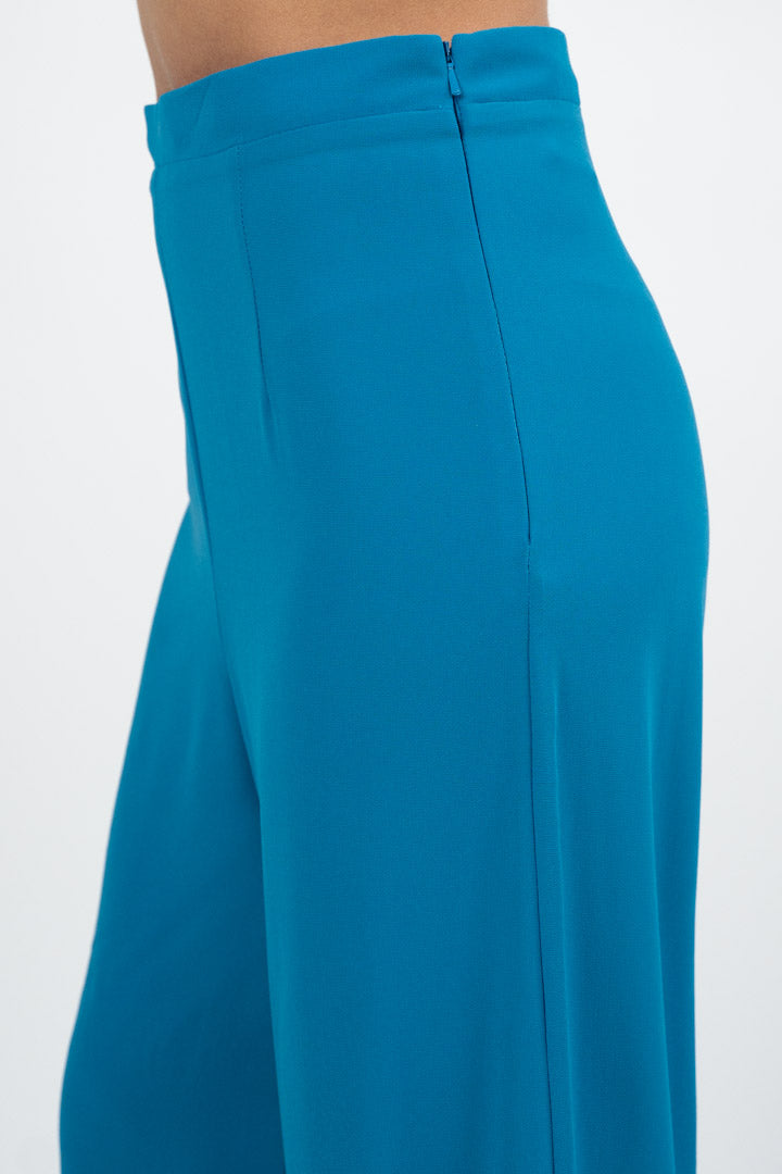 Completo Elegante con Blusa e Pantalone Palazzo turchese - Solo Gioie