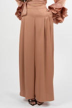 Pantaloni Palazzo Satin Rosa Cipria – Hanita