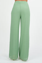 Completo Elegante con Blusa e Pantalone Palazzo verde acqua - Solo Gioie