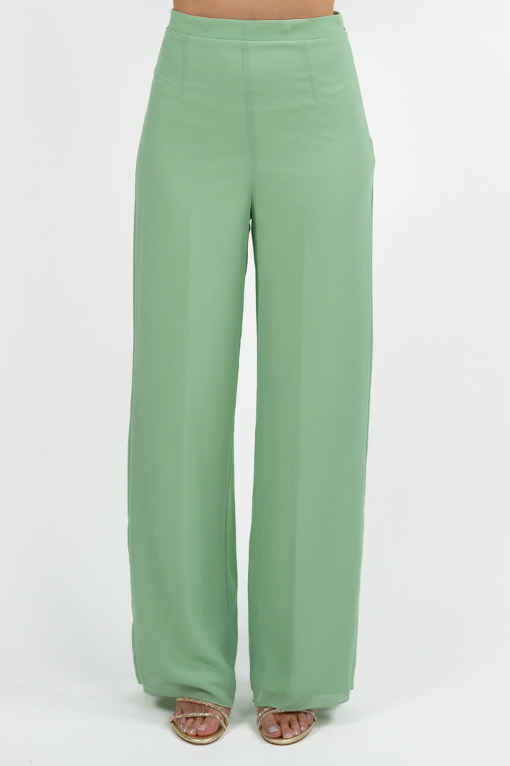 Completo Elegante con Blusa e Pantalone Palazzo verde acqua - Solo Gioie