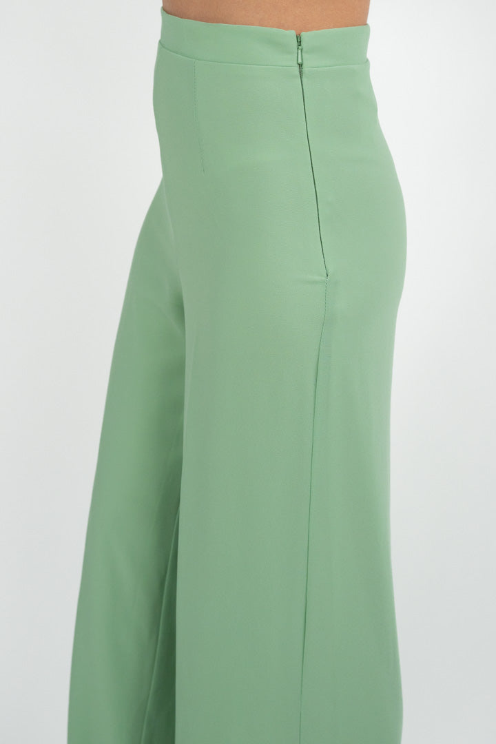 Completo Elegante con Blusa e Pantalone Palazzo verde acqua - Solo Gioie