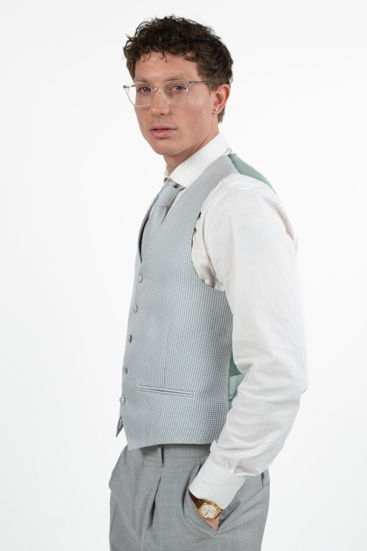 Gilet Micro-Pattern verde - Paolo Da Ponte