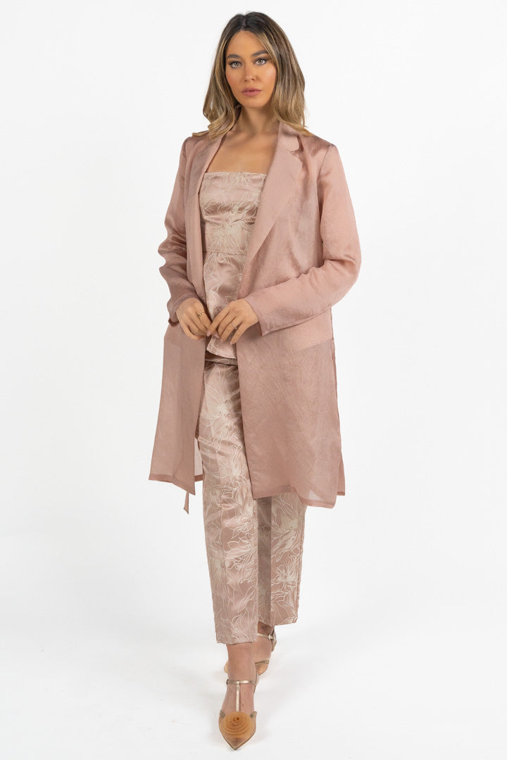 Completo Jacquard Floreale Top e Pantalone -Emme Marella