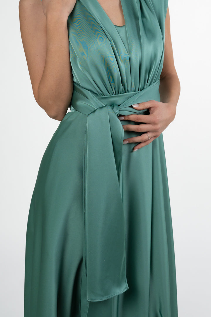 Abito mille modi verde acqua - Berti Mode Collection