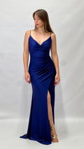 Abito Lungo Silhouette a Sirena con Intreccio Posteriore blu notte - Berti Mode Collection