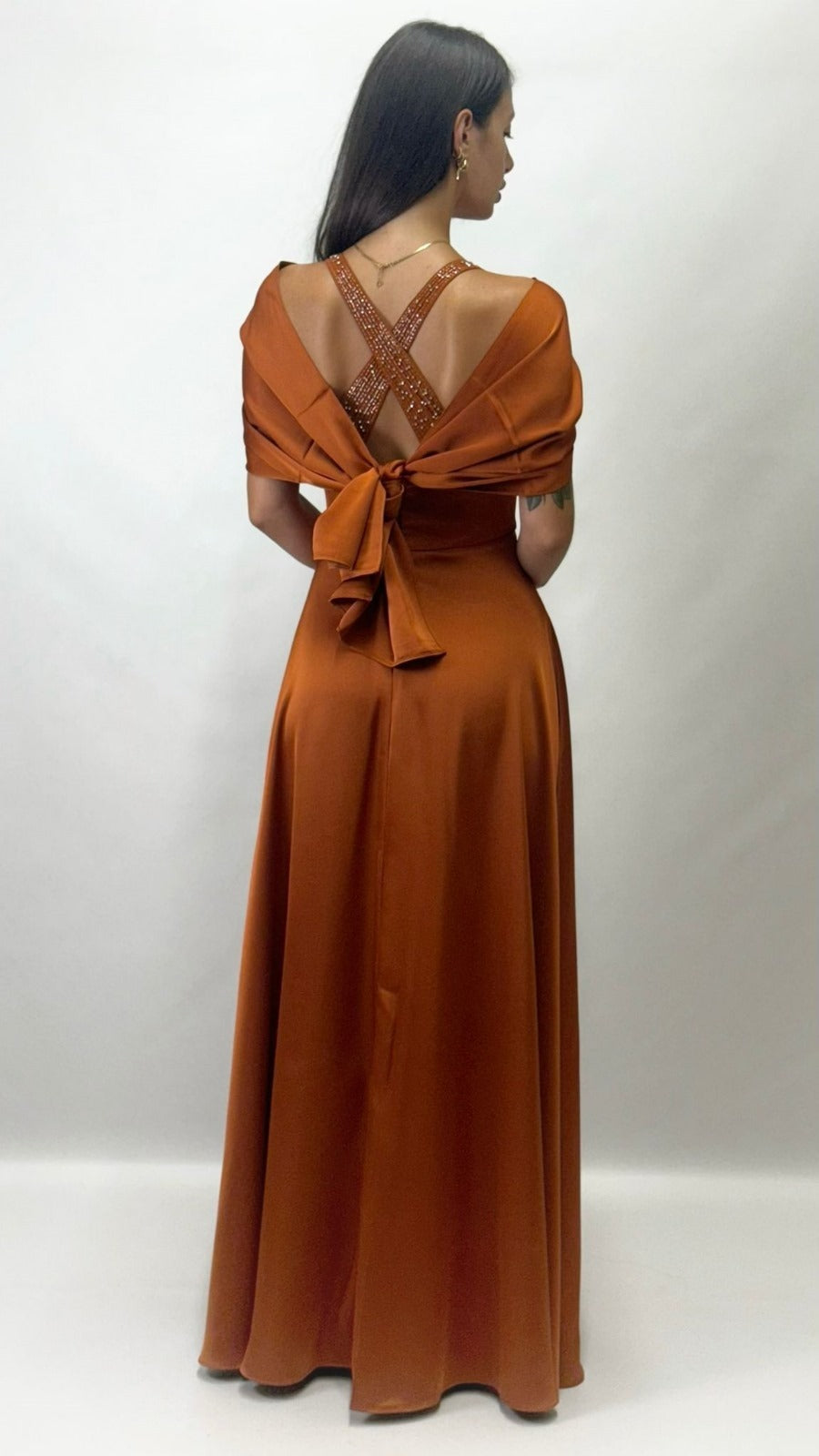 Berti Mode Collection - Abito con strass ruggine