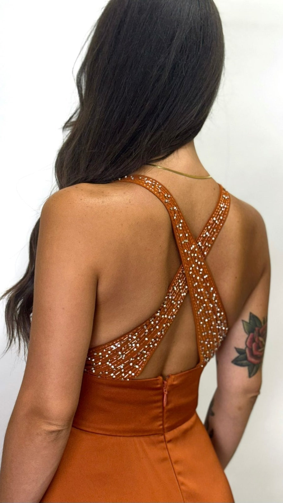 Berti Mode Collection - Abito con strass ruggine