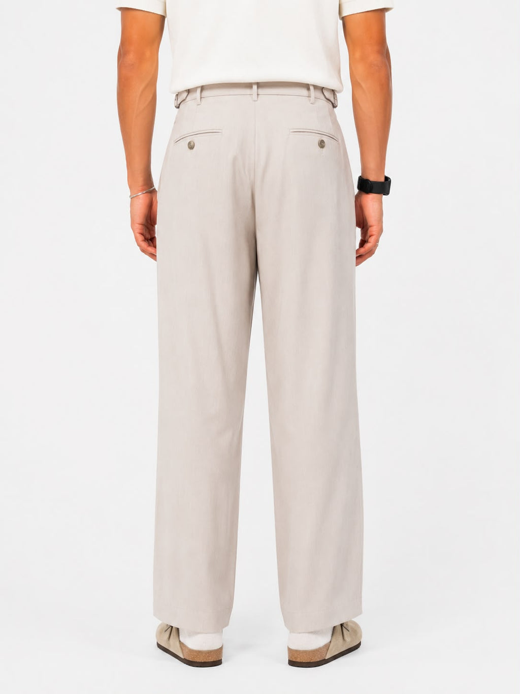 Pantalone Sartoriale Beige con Doppia Pinces e Regolatori Laterali - Berna