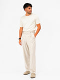 Pantalone Sartoriale Beige con Doppia Pinces e Regolatori Laterali - Berna