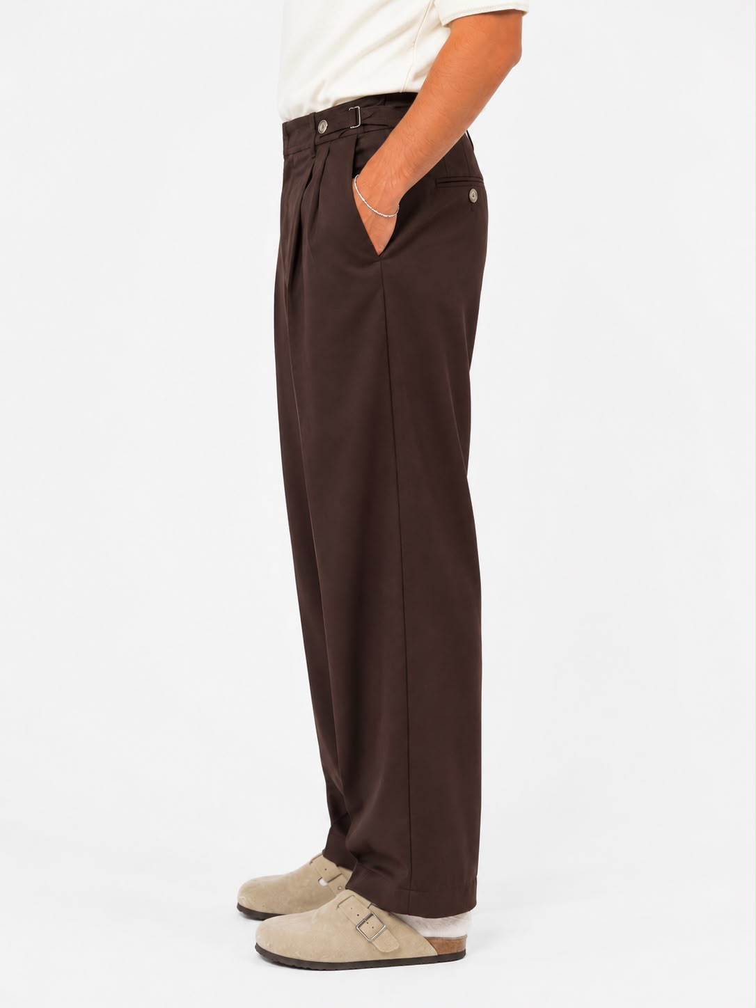 Pantalone Sartoriale Moro con Doppia Pinces e Regolatori Laterali - Berna