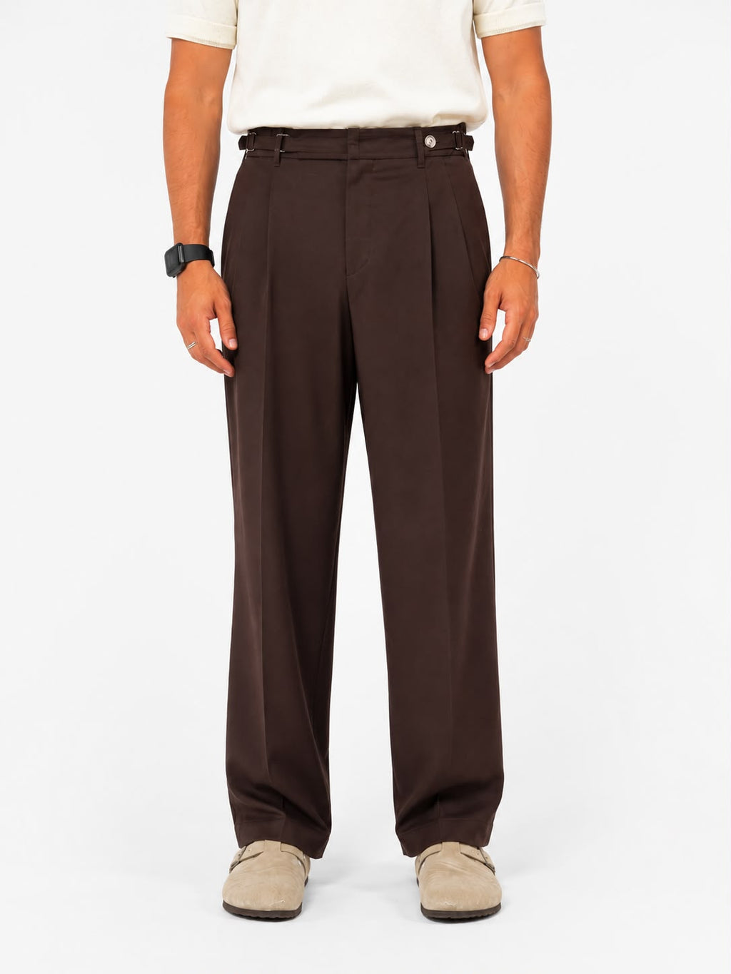 Pantalone Sartoriale Moro con Doppia Pinces e Regolatori Laterali - Berna