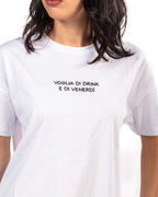 Superculture - t-shirt bianca con ricamo