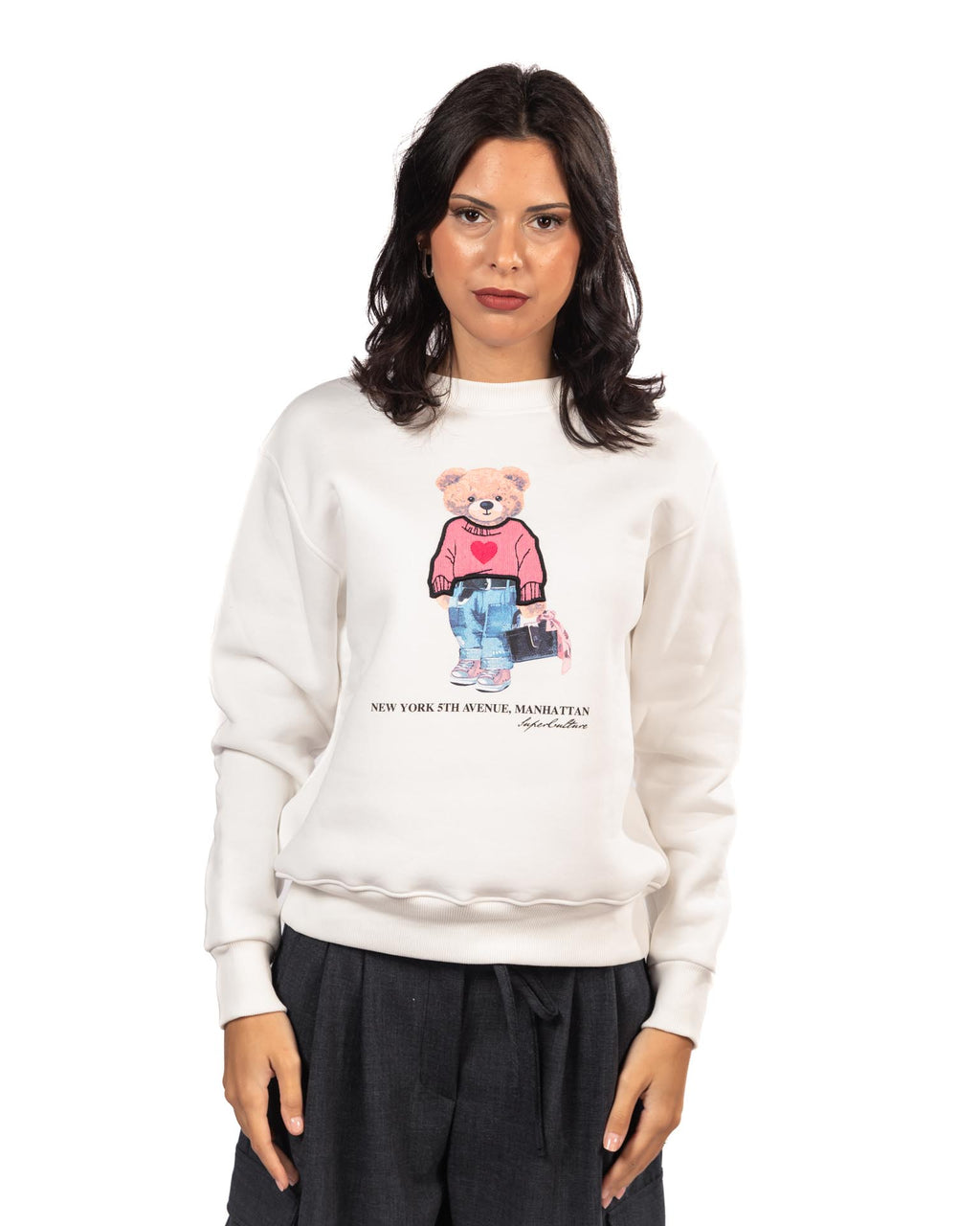 Superculture - felpa bianca